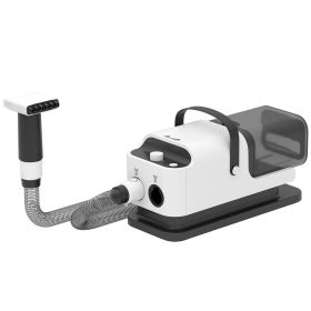 5 in 1 Dog Grooming Vacuum & Dryer w/ Clipper, 50dB Low Noise, Adjustable Speed & Temp, 1.8L Canister