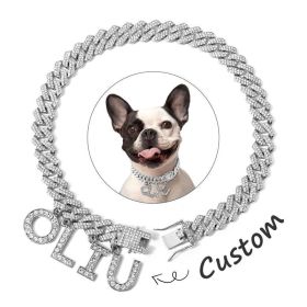 Luxury Alloy Dog Firewood Walking Collar (Option: Silver-50cm)